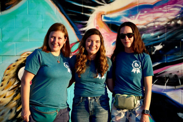 The three Ashleys on our team take a photo together at the 2021 Iowa State Fair