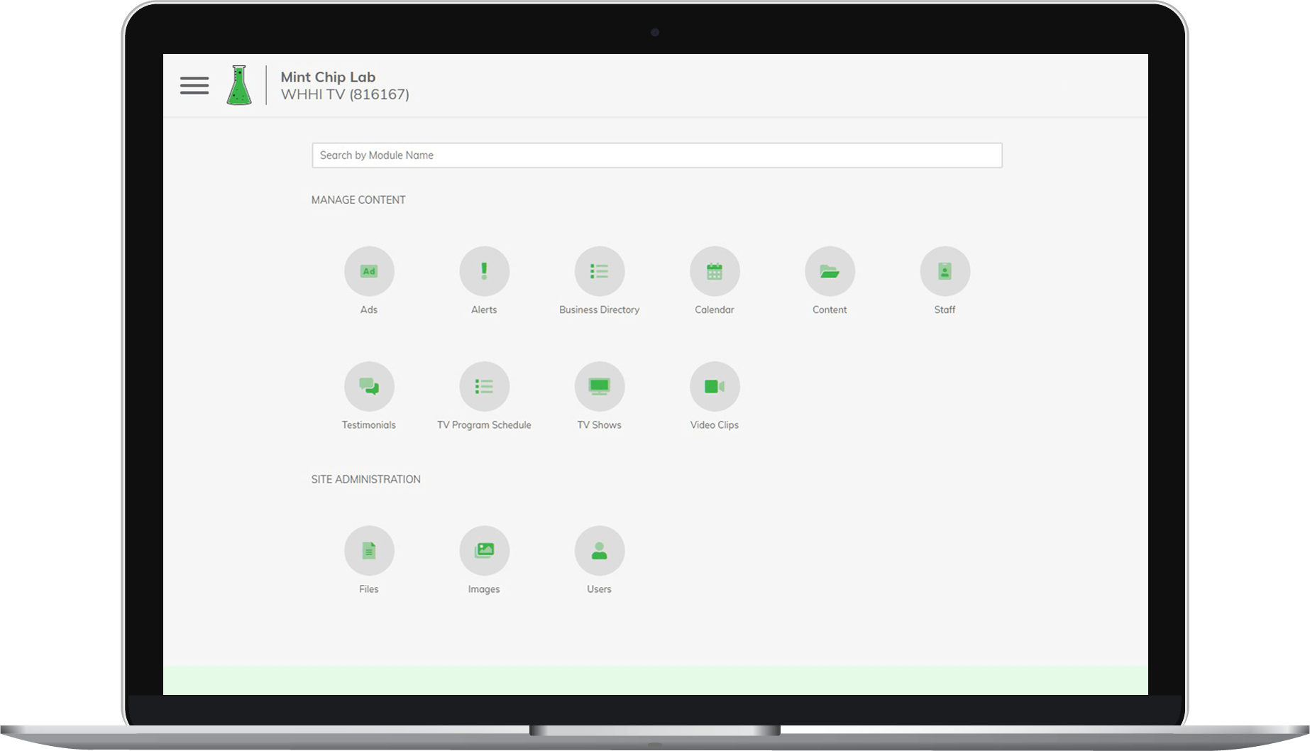 Mint Chip Lab platform dashboard for WHHI-TV