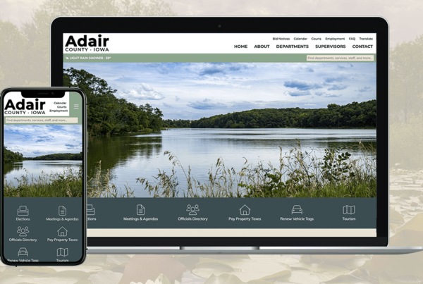 Adair County website homepage on laptop and mobile