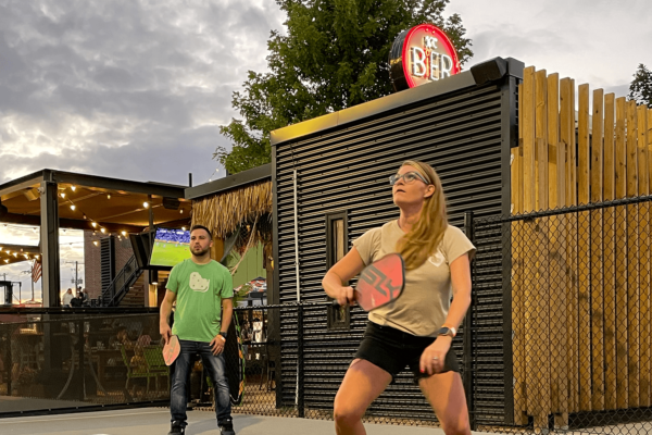 Neapolitan Labs team members compete at pickleball.