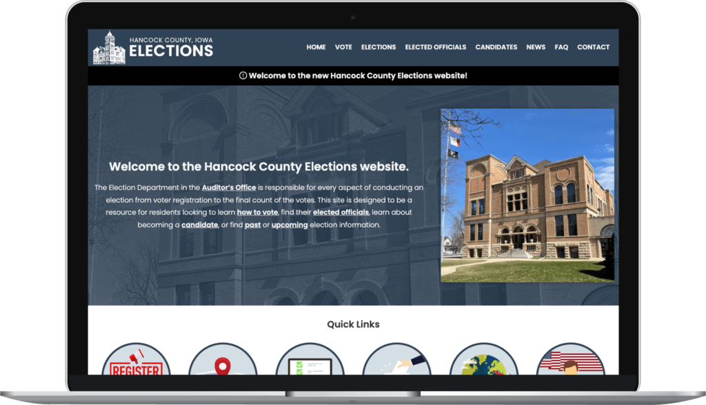 Hancock County Elections website homepage
